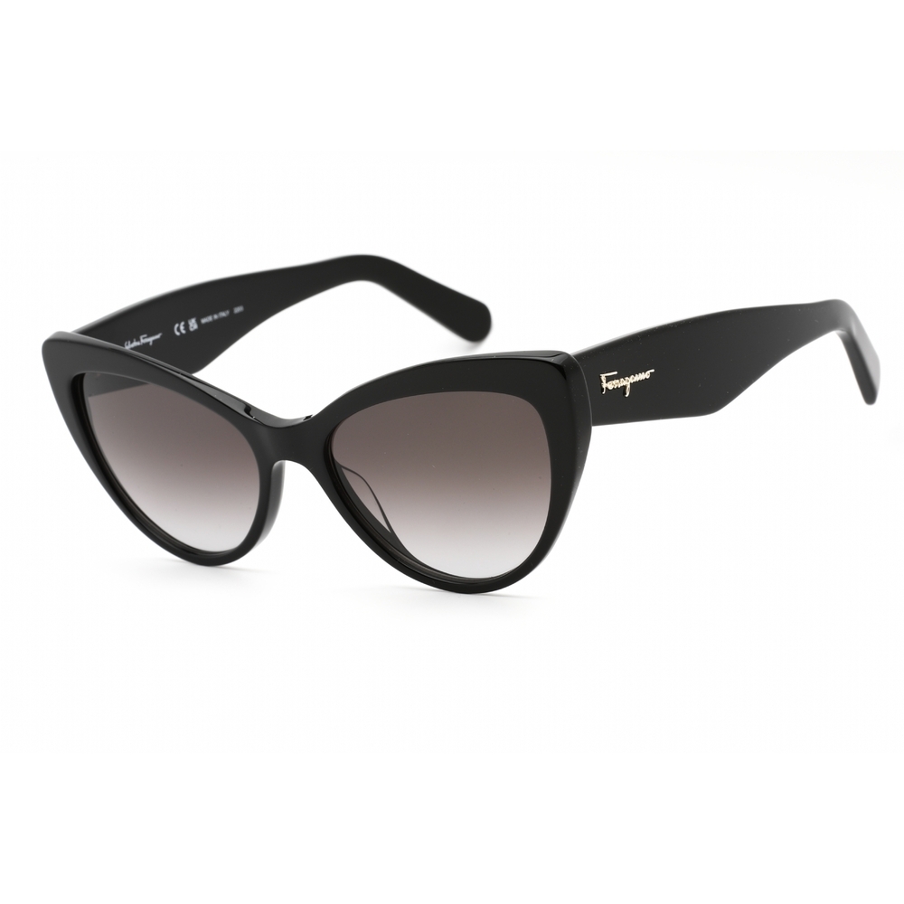 NWT Salvatore Ferragamo SF930S Black Cat Eye 56mm Sunglasses